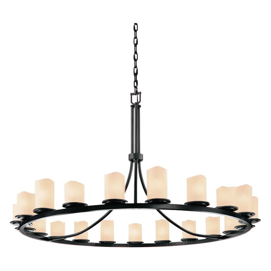 Justice Design Group CandleAria 60" Wide Ring Chandelier with Cream Shades