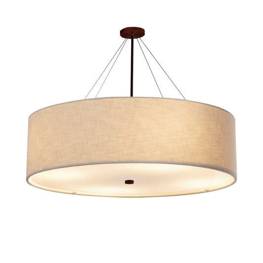 Justice Design Group Classic 12 Light 60" Wide Drum Chandelier with Cream Shade