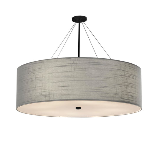 Justice Design Group Classic 12 Light 60" Wide Drum Chandelier with Gray Shade