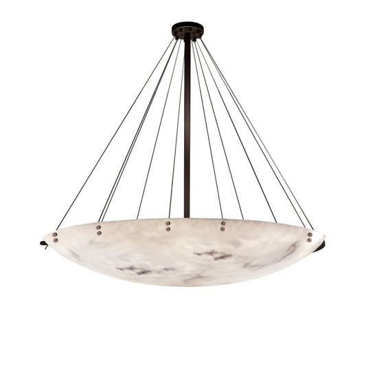 Justice Design Group Lumenaria 72" Wide Finials LED Bowl Shaped Multi Light Pendant