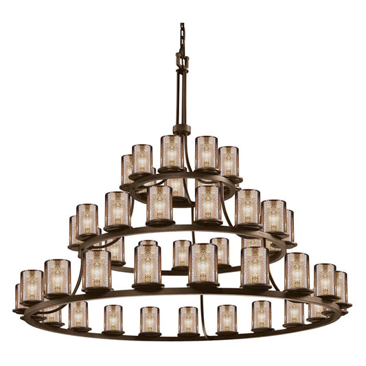 Justice Design Group Fusion 60" Wide Ring Chandelier with Mercury Shades