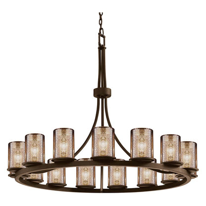 Justice Design Group Fusion 42" Wide Ring Chandelier with Mercury Shades