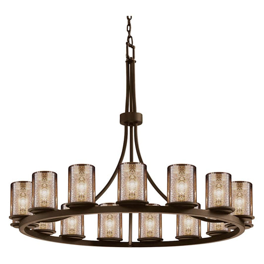 Justice Design Group Fusion 42" Wide Ring Chandelier with Mercury Shades
