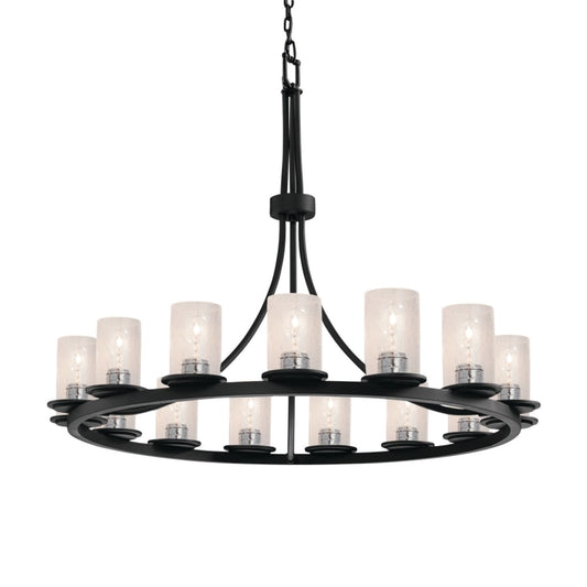 Justice Design Group Fusion 15 Light 42" Wide LED Pillar Candle Chandelier