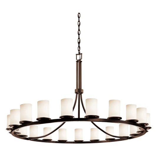 Justice Design Group Fusion 60" Wide Ring Chandelier with Opal Shades
