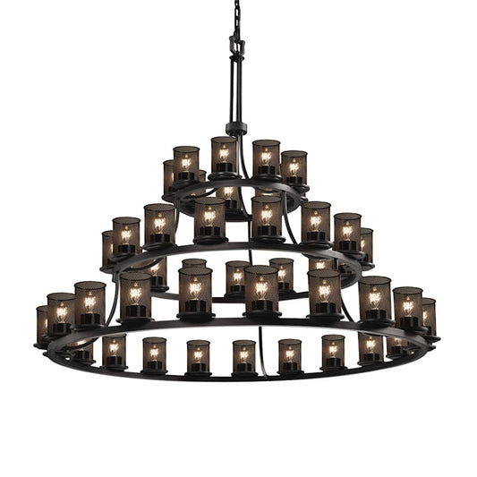 Justice Design Group Wire Mesh 45 Light 60" Wide Ring Chandelier