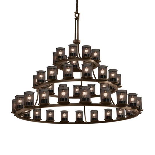 Justice Design Group Wire Mesh 45 Light 60" Wide Ring Chandelier