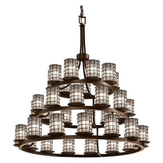 Justice Design Group Wire Glass 42" Wide Ring Chandelier