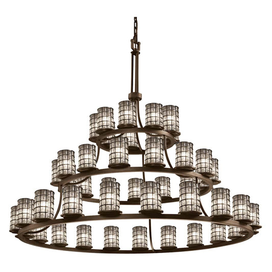 Justice Design Group Wire Glass 60" Wide Ring Chandelier