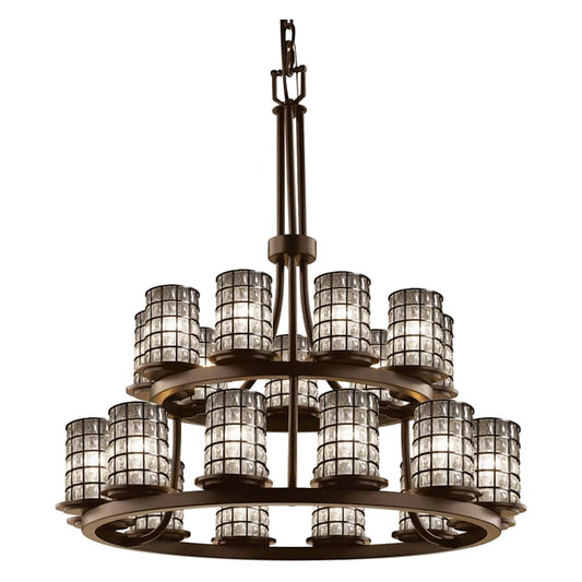 Justice Design Group Wire Glass 33" Wide Ring Chandelier