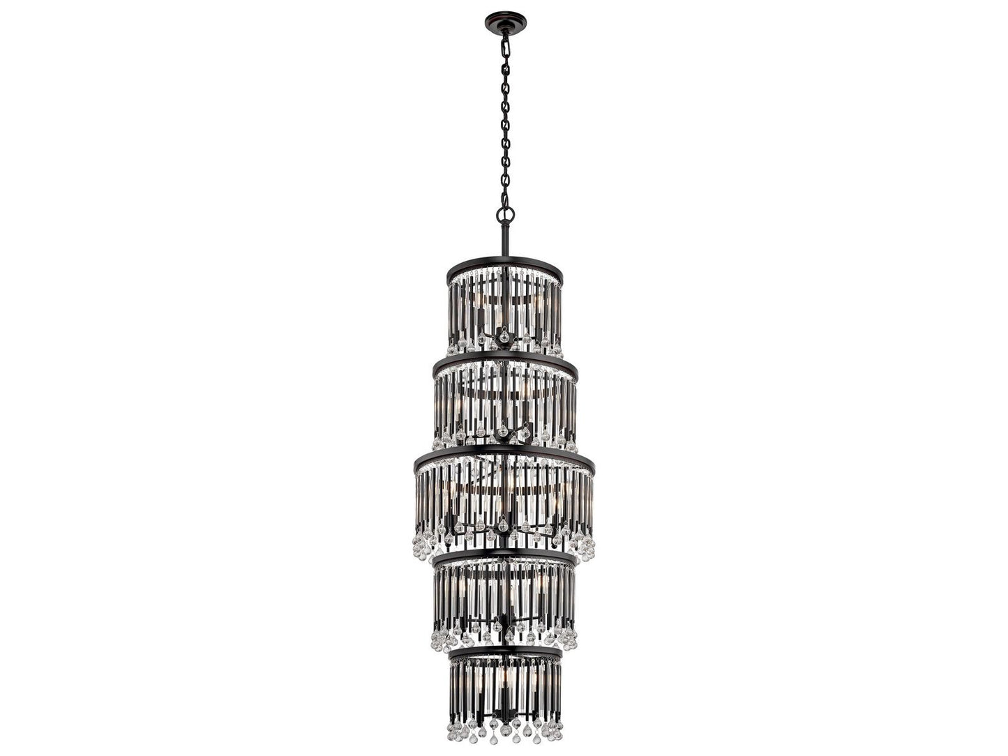 Kichler 18-Light Piper Chandelier with Clear Glass and Espresso Finish