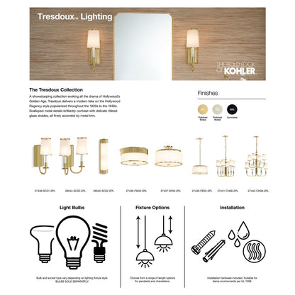 Kohler Lighting Tresdoux 6 Light 24" Wide Chandelier