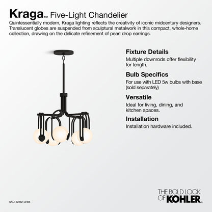Kohler Lighting Kraga 5 Light 23" Wide Chandelier