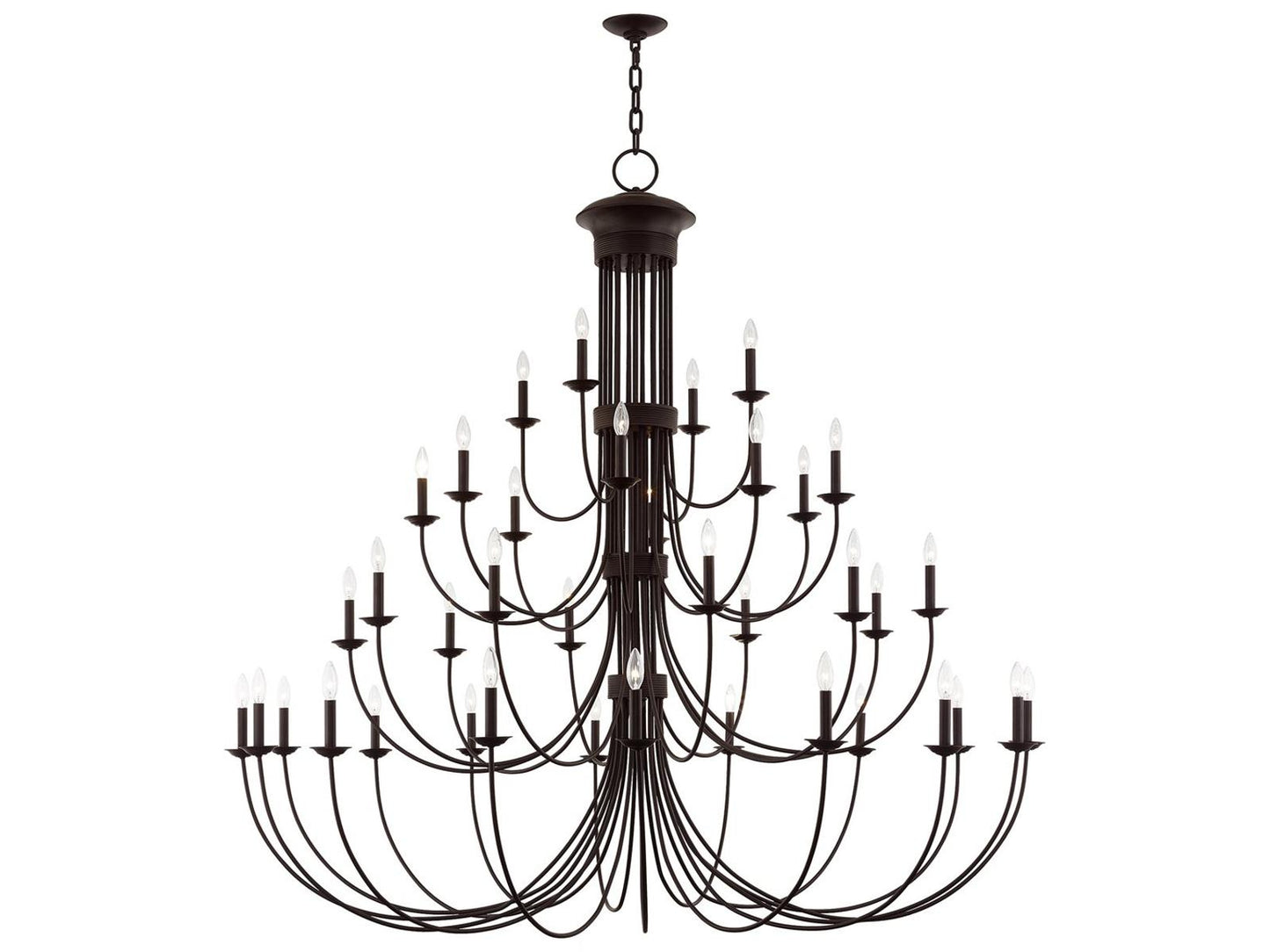 Livex Lighting 38-Light Estate Tiered Chandelier in Bronze