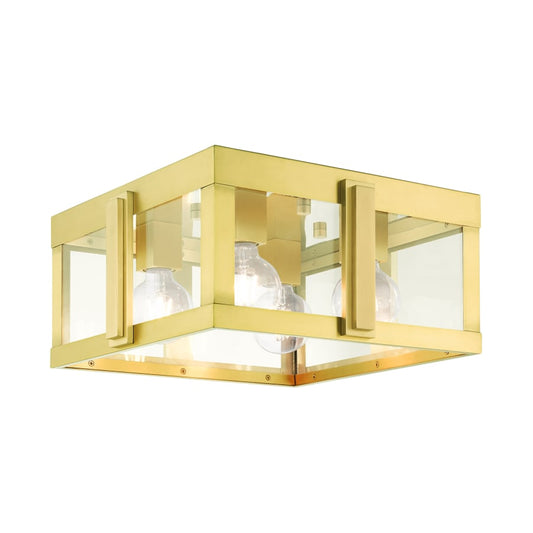 Livex Lighting Lexington 4 Light 16" Wide Outdoor Flush Mount Square Ceiling Fixture