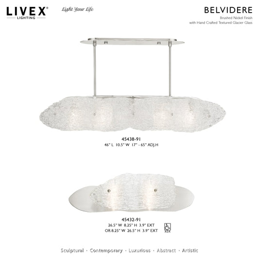 Livex Lighting Belvidere 5 Light 46" Wide Linear Chandelier