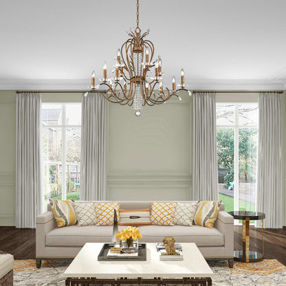 Livex Lighting Serafina 15 Light 2 Tier Crystal Candle Style Chandelier