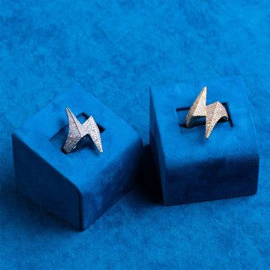 Moissanite Lightning Bolt Ring  Warrior