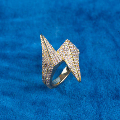Moissanite Lightning Bolt Ring  Warrior
