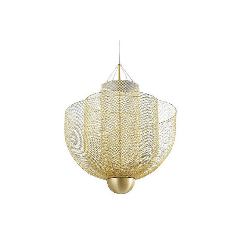 Meshmatics Hanging lamp ∅ 23.6″ x H 23.6″ / Dia 60cm x H 60cm / Gold Lamp Body & Gold Base / Warm Light Chandelier
