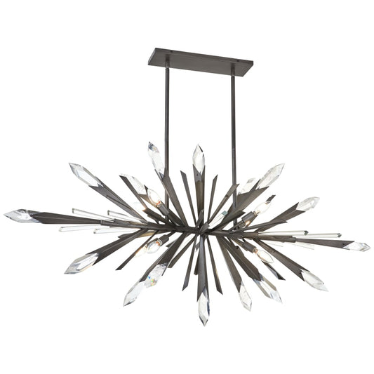 Metropolitan Elsa 8 Light 58" Wide Crystal Linear Chandelier