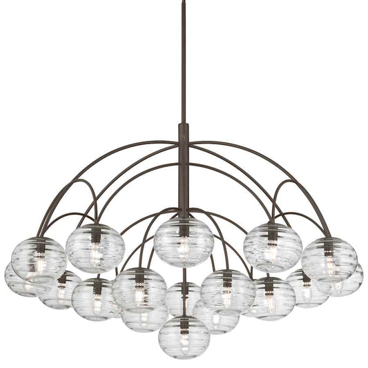 Metropolitan Lenora 19 Light 48" Wide Chandelier with Clear, Water Glass Shades