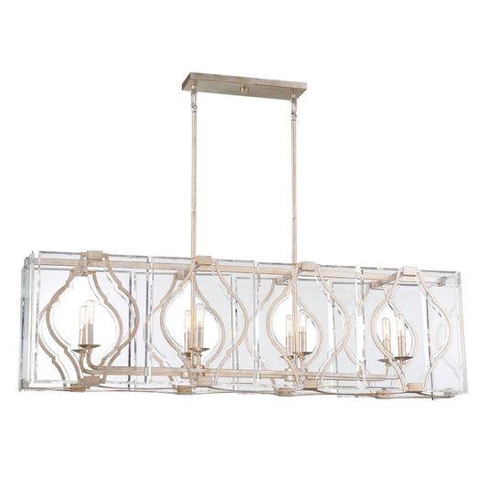 Metropolitan Brenton Cove 8 Light 50" Wide Taper Candle Linear Chandelier