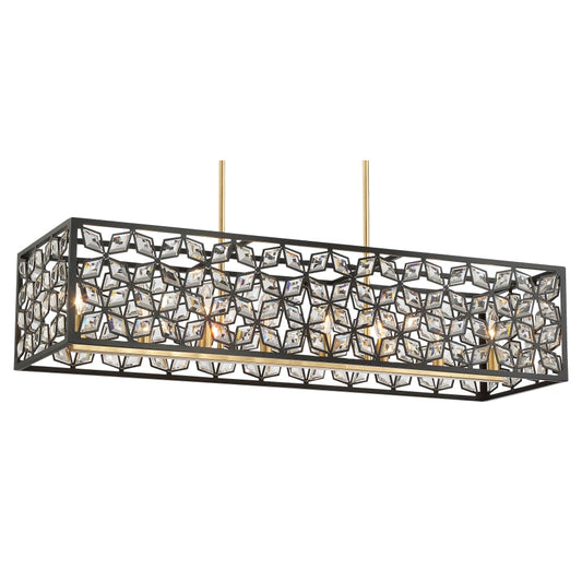Metropolitan Brookcrest 8 Light 39" Wide Crystal Linear Chandelier