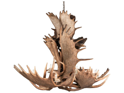 Meyda Antlers 12-Light Chandelier in Antique Copper Finish