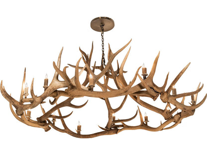 Meyda Antlers 12-Light Antique Copper Candelabra Chandelier