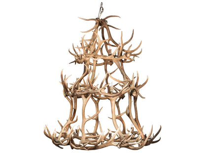 Meyda Antlers 18-Light Elk Tiered Chandelier in Verdigris Copper