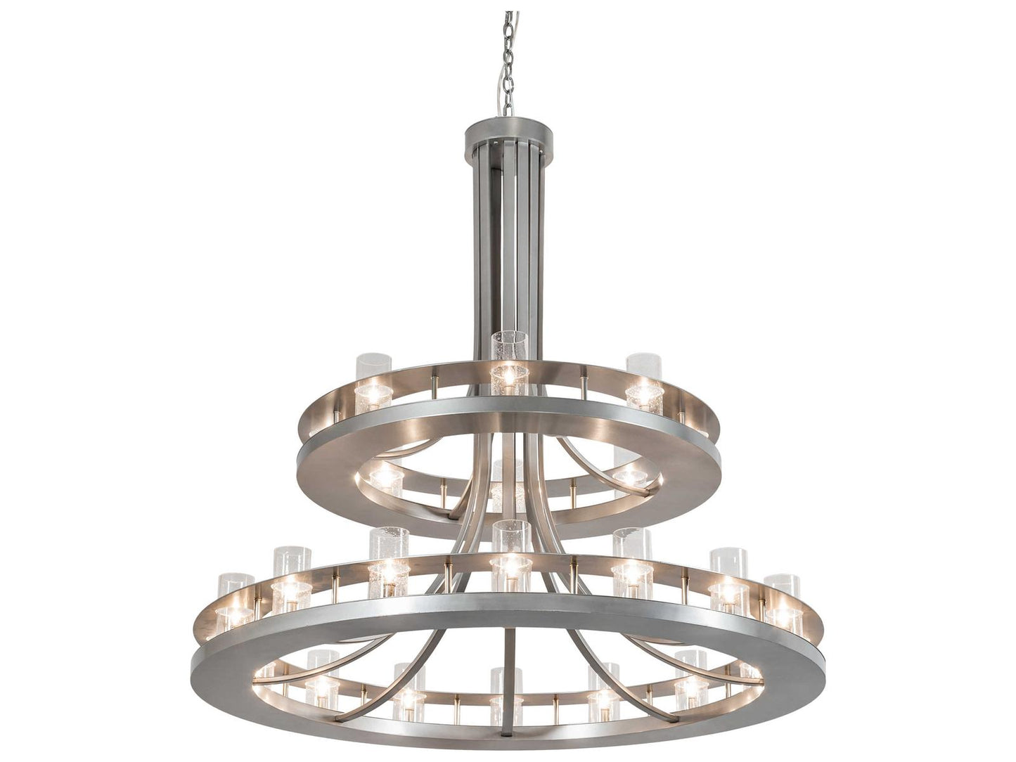 Meyda Arion 24-Light Nickel Clear Seeded Glass Tiered Chandelier