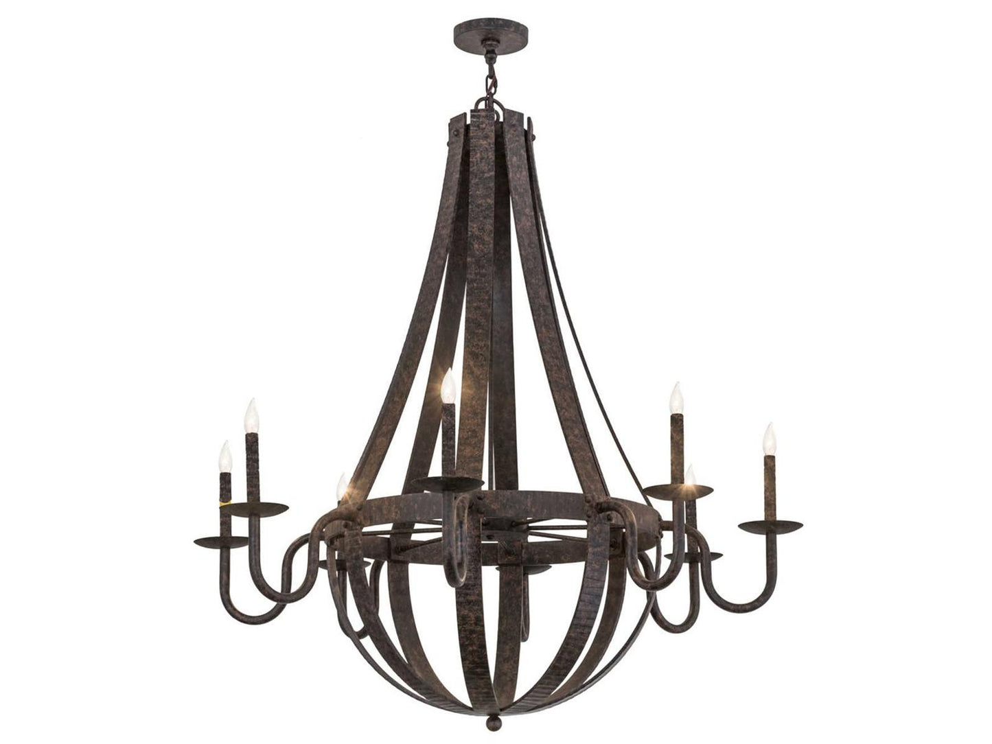 Meyda Barrel Stave 8-Light Black Candelabra Empire Chandelier