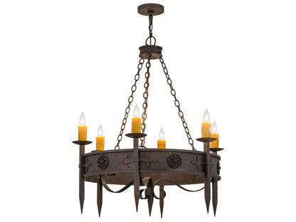 Meyda 6-Light Calandra Chandelier in Gilded Tobacco Bronze