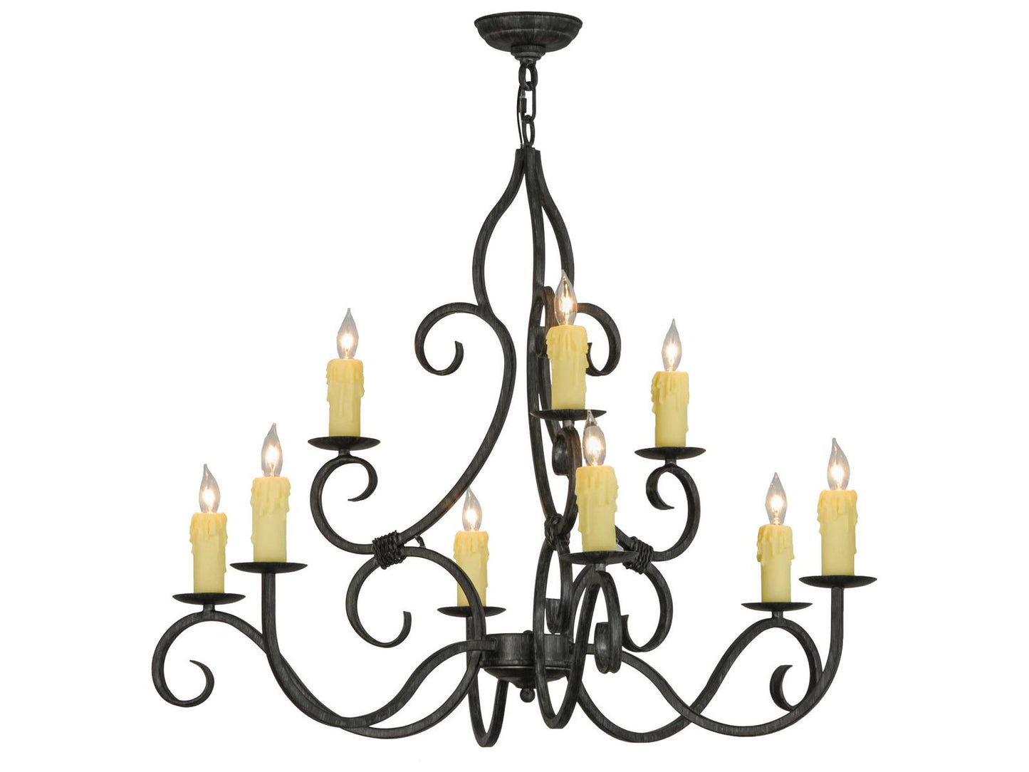 Meyda Clayton 9-Light Candelabra Chandelier in Cajun Spice