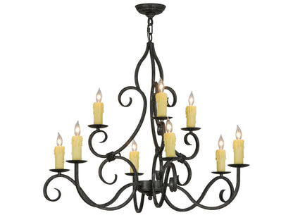 Meyda Clayton 9-Light Candelabra Chandelier in Cajun Spice