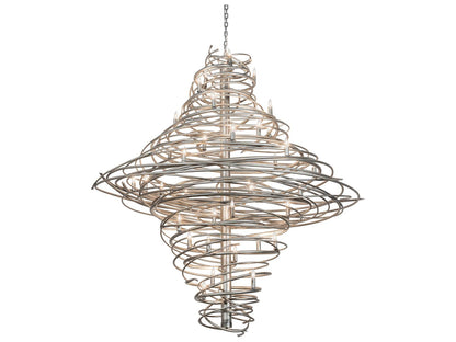 Meyda Cyclone 36-Light Steel Silver Candelabra Tiered Chandelier