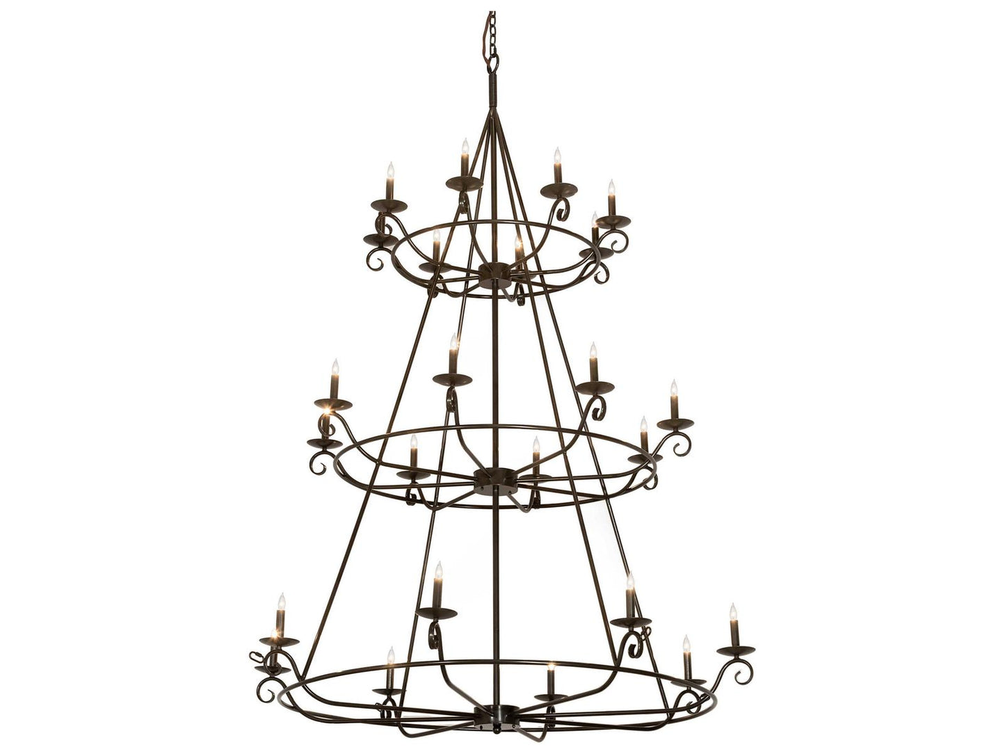 Meyda Estrella 24-Light Candelabra Chandelier in Timeless Bronze