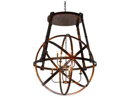 Meyda Gimbal 8-Light Vintage Copper LED Candelabra Chandelier