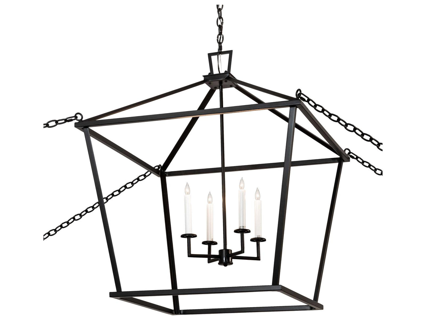 Meyda Kitzi 4-Light Black White Candelabra Chandelier