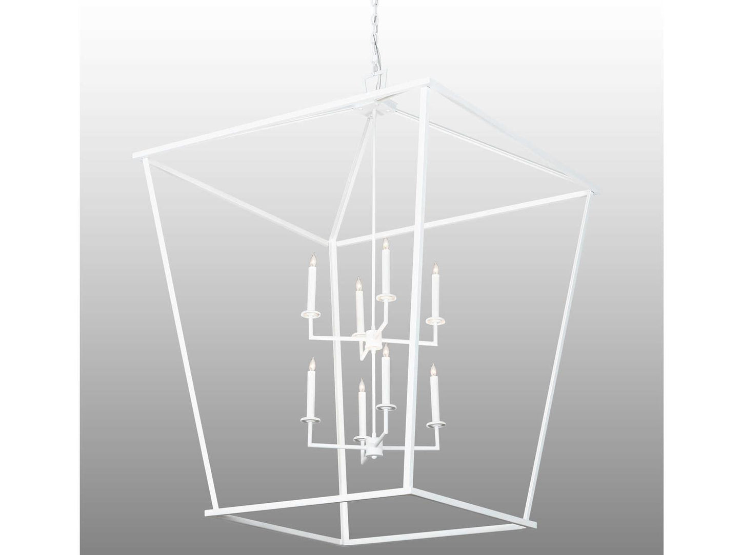 Meyda 8-Light Kitzi Candelabra Tiered Chandelier in Matte White
