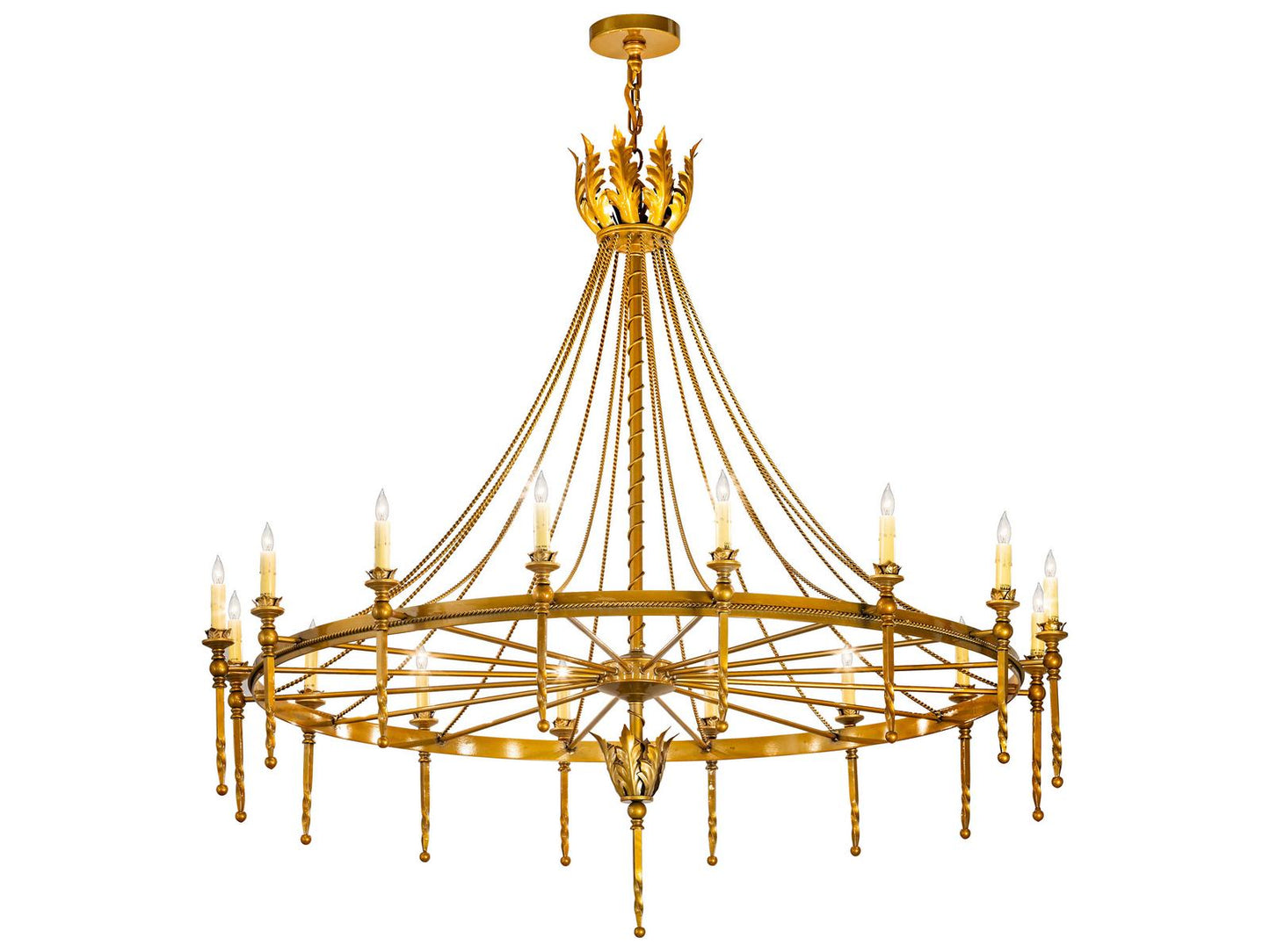 Meyda Amaury 16-Light Candelabra Chandelier in Transparent Gold Over Nickel