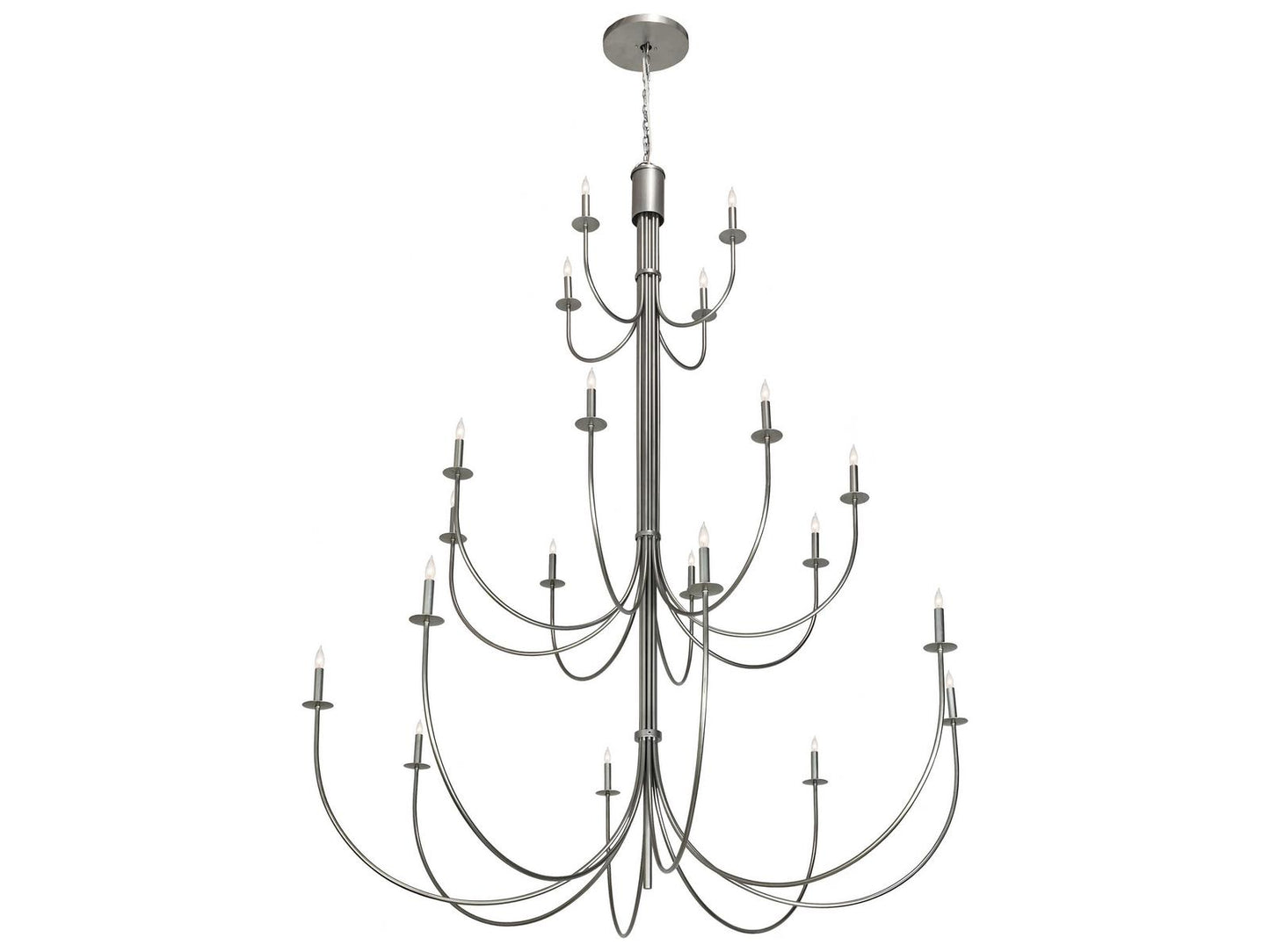 Meyda Cheal 20-Light Candelabra Tiered Chandelier in Nickel Finish