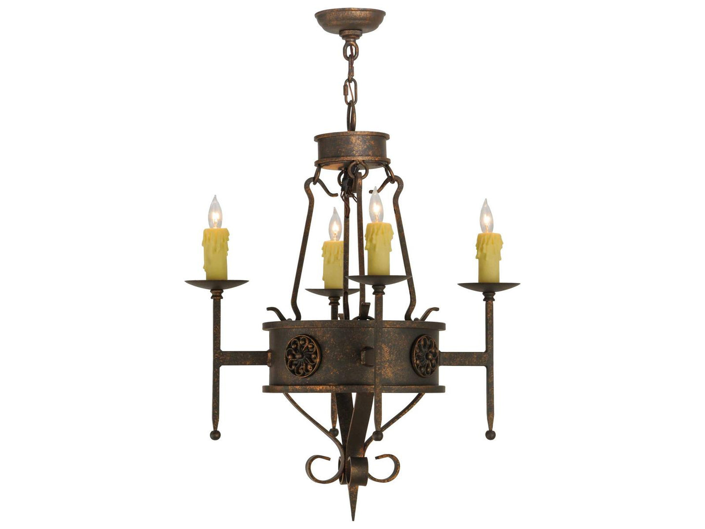 Meyda Lorenzo 4-Light Brass Candelabra Chandelier