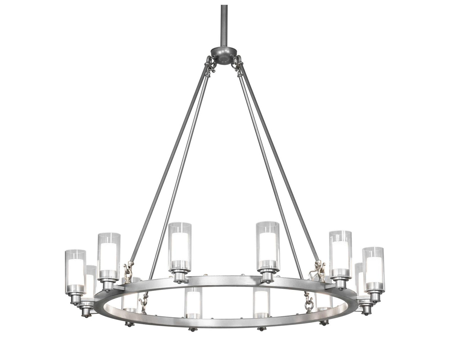 Meyda Loxley Strip 12-Light LED Cylinder Round Chandelier in Sparkle Silver
