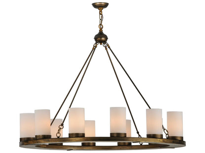 Meyda 12-Light Loxley Chandelier in Antique Copper and White