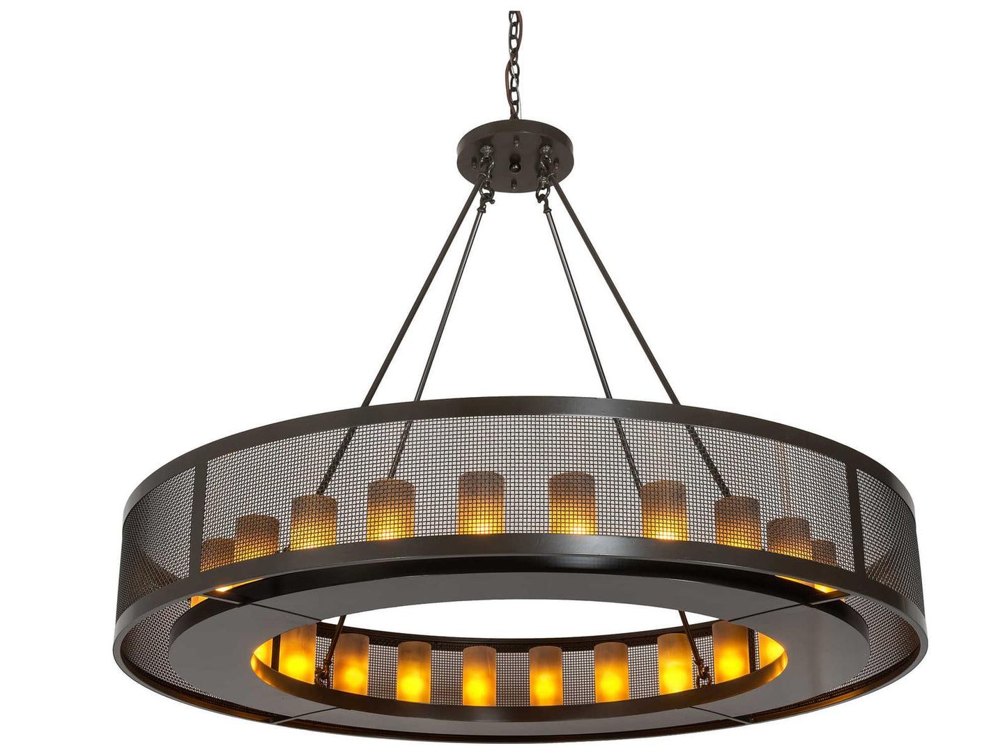 Meyda Loxley 24-Light Chandelier Timeless Bronze Finish with Frosted Glass