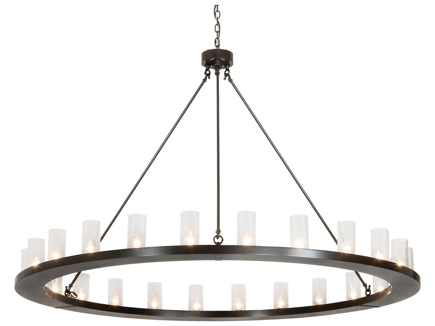Meyda Loxley 24-Light Transitional Round Chandelier in Timeless Bronze with Clear Seeded Glass
