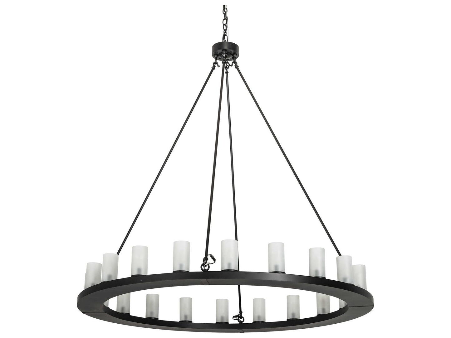 Meyda Loxley 20-Light Blackwash Glass Cylinder Round Chandelier