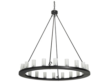 Meyda Loxley 20-Light Blackwash Glass Cylinder Round Chandelier